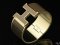 Hermes Brown Enamel Clic H Bracelet Narrow Width (33mm) In Gold